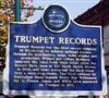 Trumpet Records' Blues Trail marker (front side). Photo Credit: Gary Bohannon